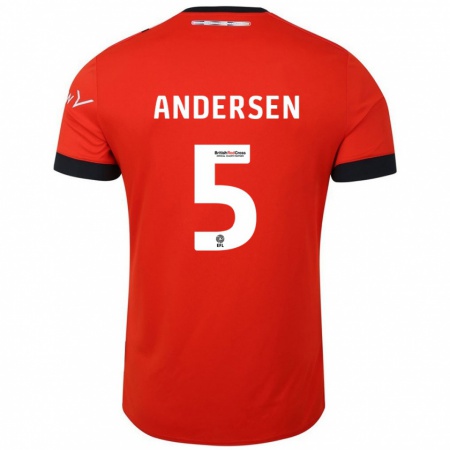 Kandiny Kinderen Mads Andersen #5 Oranje Zwart Thuisshirt Thuistenue 2024/25 T-Shirt