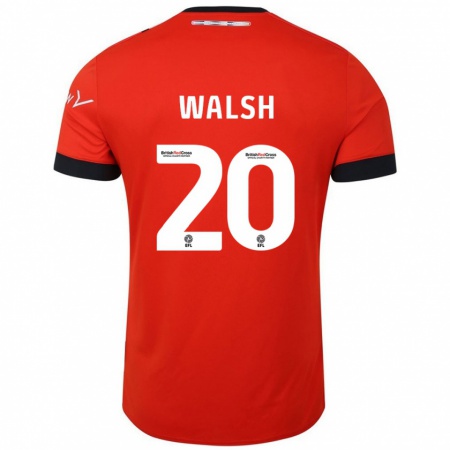 Kandiny Bambino Maglia Liam Walsh #20 Arancione Nero Kit Gara Home 2024/25 Maglietta