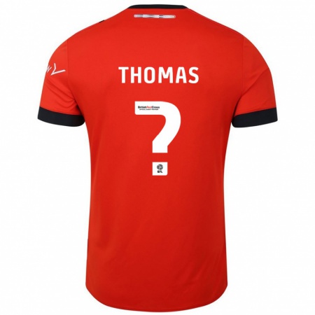 Kandiny Bambino Maglia Lucas Thomas #0 Arancione Nero Kit Gara Home 2024/25 Maglietta