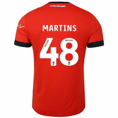 Kandiny Kinderen Dominic Dos Santos Martins #48 Oranje Zwart Thuisshirt Thuistenue 2024/25 T-Shirt