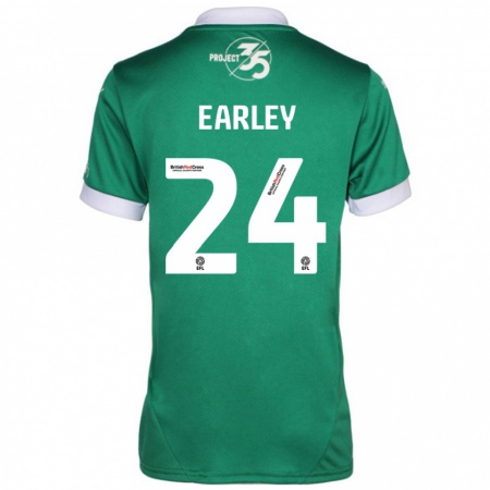 Kandiny Kinderen Saxon Earley #24 Groen Wit Thuisshirt Thuistenue 2024/25 T-Shirt