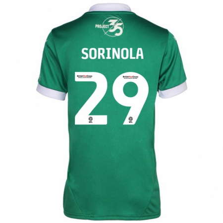 Kandiny Kinderen Matthew Sorinola #29 Groen Wit Thuisshirt Thuistenue 2024/25 T-Shirt