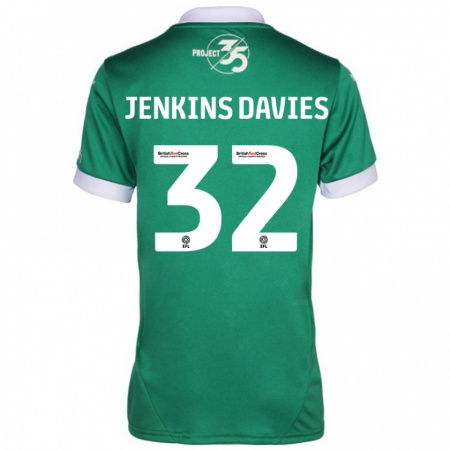 Kandiny Kinderen Will Jenkins-Davies #32 Groen Wit Thuisshirt Thuistenue 2024/25 T-Shirt