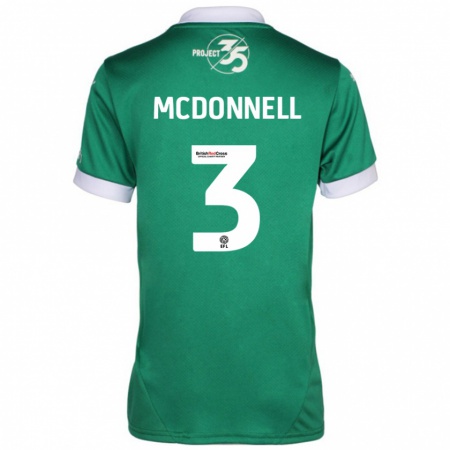 Kandiny Kinderen Rosie Mcdonnell #3 Groen Wit Thuisshirt Thuistenue 2024/25 T-Shirt