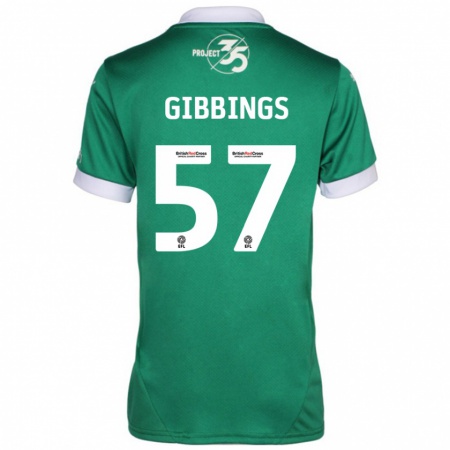 Kandiny Kinderen Cole Gibbings #57 Groen Wit Thuisshirt Thuistenue 2024/25 T-Shirt