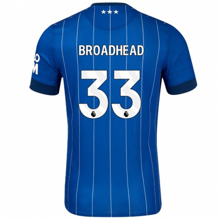 Kandiny Kinderen Nathan Broadhead #33 Marineblauw Thuisshirt Thuistenue 2024/25 T-Shirt