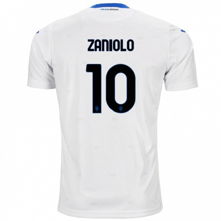 Kandiny Kinderen Nicolò Zaniolo #10 Wit Uitshirt Uittenue 2024/25 T-Shirt