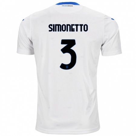 Kandiny Kinderen Federico Simonetto #3 Wit Uitshirt Uittenue 2024/25 T-Shirt