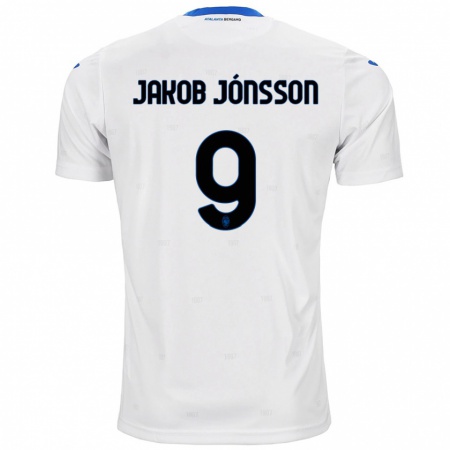 Kandiny Bambino Maglia Birkir Jakob Jónsson #9 Bianco Kit Gara Away 2024/25 Maglietta