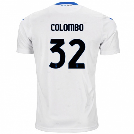 Kandiny Kinderen Matteo Colombo #32 Wit Uitshirt Uittenue 2024/25 T-Shirt