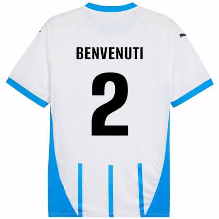 Kandiny Kinderen Giacomo Benvenuti #2 Wit Blauw Uitshirt Uittenue 2024/25 T-Shirt