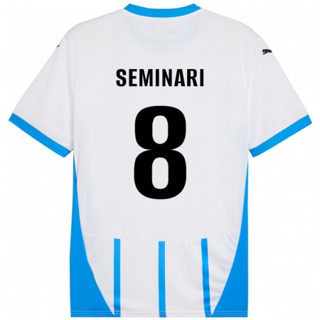 Kandiny Kinderen Giacomo Seminari #8 Wit Blauw Uitshirt Uittenue 2024/25 T-Shirt