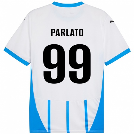 Kandiny Kinderen Claudio Parlato #99 Wit Blauw Uitshirt Uittenue 2024/25 T-Shirt