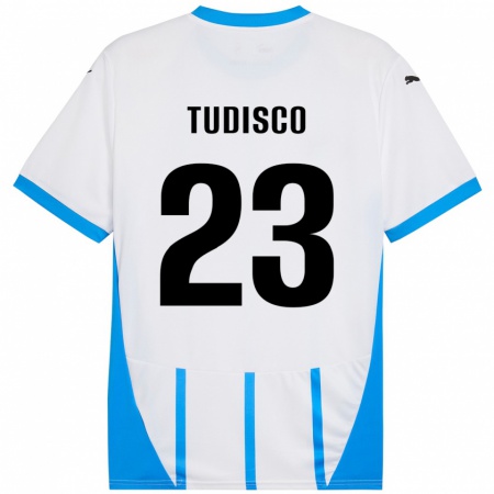 Kandiny Kinderen Giorgia Tudisco #23 Wit Blauw Uitshirt Uittenue 2024/25 T-Shirt