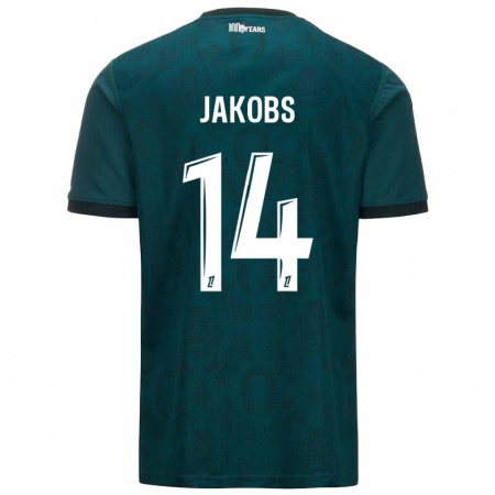 Kandiny Kinderen Ismail Jakobs #14 Donkergroen Uitshirt Uittenue 2024/25 T-Shirt