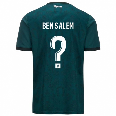 Kandiny Kinderen Oualid Ben Salem #0 Donkergroen Uitshirt Uittenue 2024/25 T-Shirt