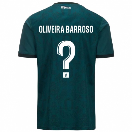 Kandiny Kinderen Mickael Oliveira Barroso #0 Donkergroen Uitshirt Uittenue 2024/25 T-Shirt