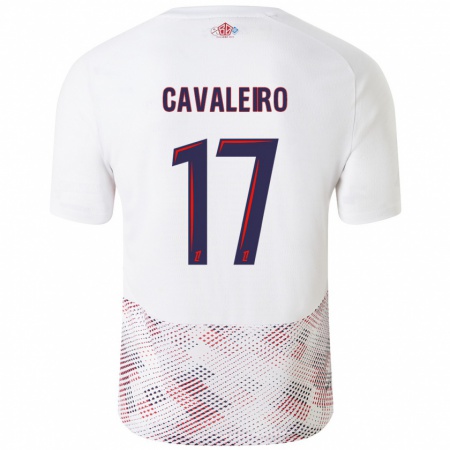 Kandiny Bambino Maglia Ivan Cavaleiro #17 Bianco Blu Reale Kit Gara Away 2024/25 Maglietta