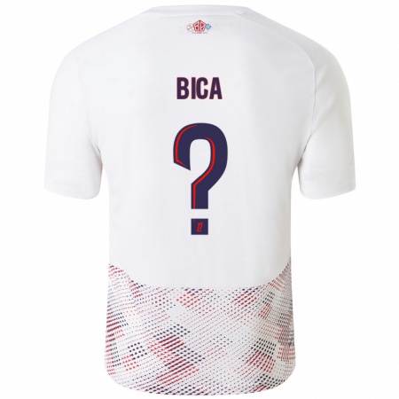 Kandiny Bambino Maglia Bica #0 Bianco Blu Reale Kit Gara Away 2024/25 Maglietta