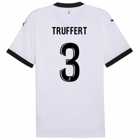 Kandiny Kinderen Adrien Truffert #3 Wit Zwart Uitshirt Uittenue 2024/25 T-Shirt