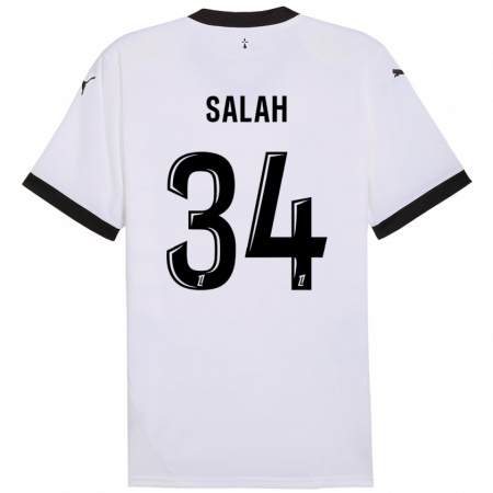 Kandiny Kinderen Ibrahim Salah #34 Wit Zwart Uitshirt Uittenue 2024/25 T-Shirt