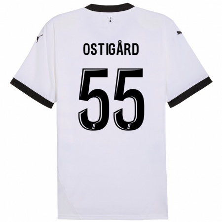 Kandiny Kinderen Leo Østigård #55 Wit Zwart Uitshirt Uittenue 2024/25 T-Shirt