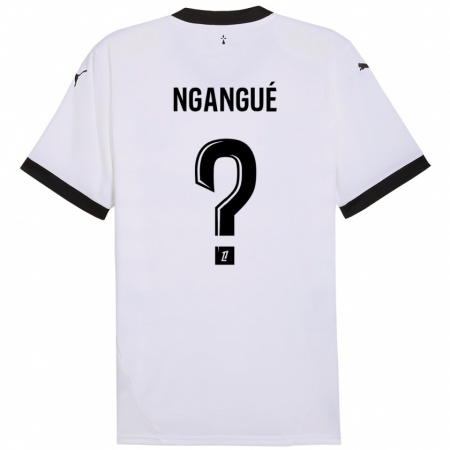 Kandiny Kinderen Maurice Ngangué #0 Wit Zwart Uitshirt Uittenue 2024/25 T-Shirt