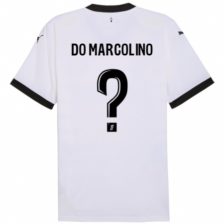 Kandiny Bambino Maglia Arsène Do Marcolino #0 Bianco Nero Kit Gara Away 2024/25 Maglietta