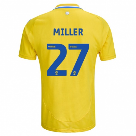 Kandiny Kinderen Amari Miller #27 Geel Blauw Uitshirt Uittenue 2024/25 T-Shirt