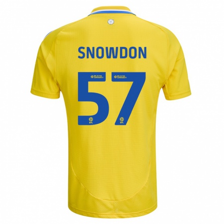 Kandiny Kinderen Joe Snowdon #57 Geel Blauw Uitshirt Uittenue 2024/25 T-Shirt