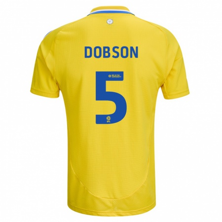 Kandiny Kinder Ellie Dobson #5 Gelb Blau Auswärtstrikot Trikot 2024/25 T-Shirt Österreich