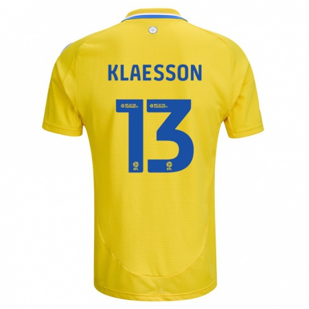 Kandiny Kinderen Kristoffer Klaesson #13 Geel Blauw Uitshirt Uittenue 2024/25 T-Shirt