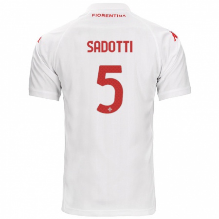 Kandiny Kinderen Edoardo Sadotti #5 Wit Uitshirt Uittenue 2024/25 T-Shirt