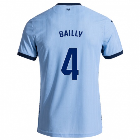 Kandiny Kinderen Eric Bailly #4 Hemelsblauw Uitshirt Uittenue 2024/25 T-Shirt