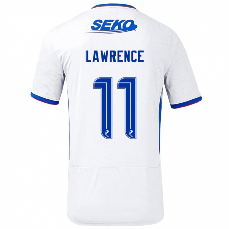 Kandiny Bambino Maglia Tom Lawrence #11 Bianco Blu Kit Gara Away 2024/25 Maglietta