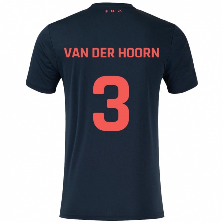 Kandiny Kinder Mike Van Der Hoorn #3 Schwarz Rot Auswärtstrikot Trikot 2024/25 T-Shirt Österreich