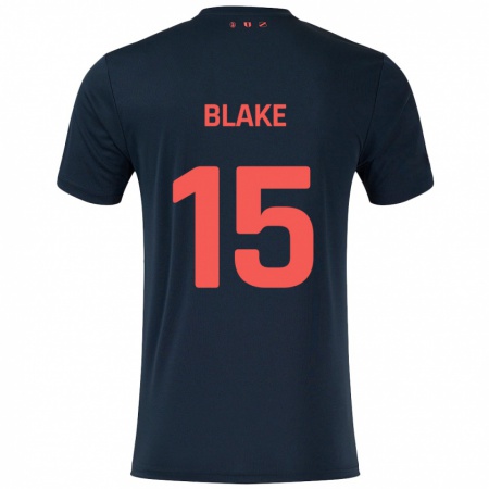 Kandiny Kinderen Adrian Blake #15 Zwart Rood Uitshirt Uittenue 2024/25 T-Shirt