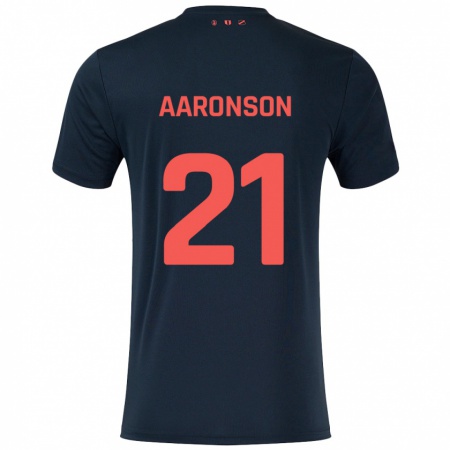 Kandiny Kinderen Paxten Aaronson #21 Zwart Rood Uitshirt Uittenue 2024/25 T-Shirt