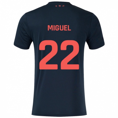 Kandiny Kinderen Miguel Rodríguez #22 Zwart Rood Uitshirt Uittenue 2024/25 T-Shirt