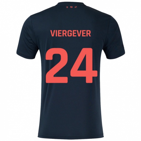 Kandiny Kinderen Nick Viergever #24 Zwart Rood Uitshirt Uittenue 2024/25 T-Shirt