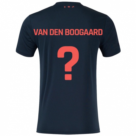 Kandiny Kinderen Brian Van Den Boogaard #0 Zwart Rood Uitshirt Uittenue 2024/25 T-Shirt