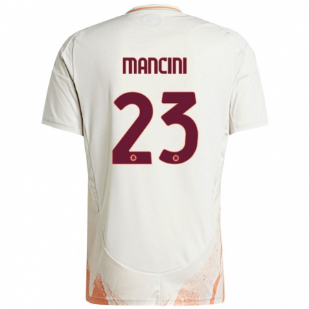 Kandiny Kinderen Gianluca Mancini #23 Crème Wit Oranje Uitshirt Uittenue 2024/25 T-Shirt