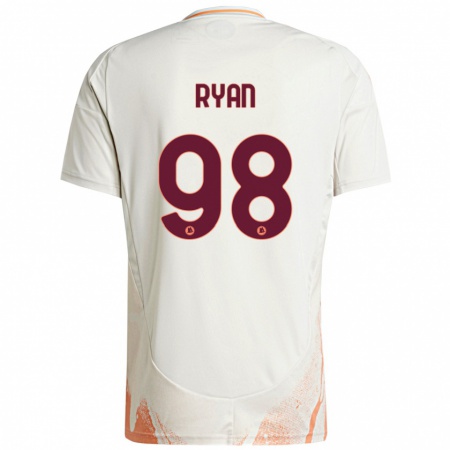 Kandiny Kinderen Mathew Ryan #98 Crème Wit Oranje Uitshirt Uittenue 2024/25 T-Shirt