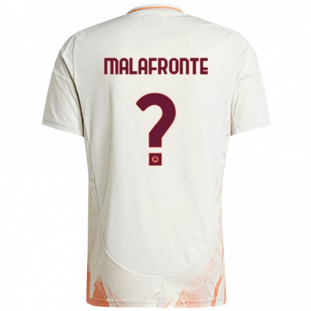 Kandiny Kinderen Matteo Malafronte #0 Crème Wit Oranje Uitshirt Uittenue 2024/25 T-Shirt