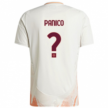 Kandiny Kinderen Francesco Panico #0 Crème Wit Oranje Uitshirt Uittenue 2024/25 T-Shirt