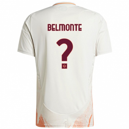 Kandiny Bambino Maglia Samuele Belmonte #0 Crema Bianco Arancione Kit Gara Away 2024/25 Maglietta