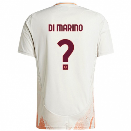 Kandiny Bambino Maglia Baldo Di Marino #0 Crema Bianco Arancione Kit Gara Away 2024/25 Maglietta