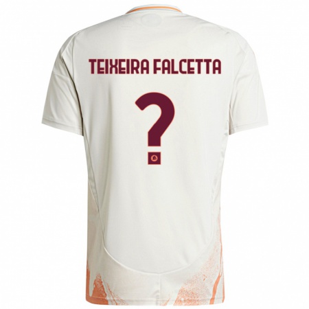 Kandiny Kinderen Pietro Teixeira Falcetta #0 Crème Wit Oranje Uitshirt Uittenue 2024/25 T-Shirt