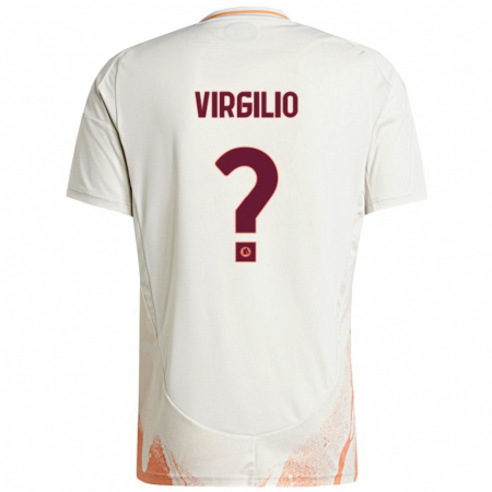 Kandiny Kinderen Cristian Virgilio #0 Crème Wit Oranje Uitshirt Uittenue 2024/25 T-Shirt