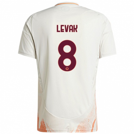 Kandiny Bambino Maglia Sergej Levak #8 Crema Bianco Arancione Kit Gara Away 2024/25 Maglietta